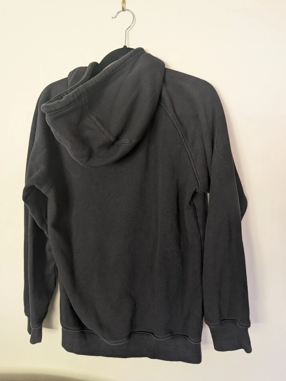 adidas Black Hoodie with White Trefoil-Style Logo
